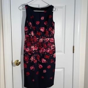 TALBOTS: Red and Pink Flower Dress